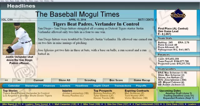 Baseball Mogul 2015 — скриншот 4 из игры